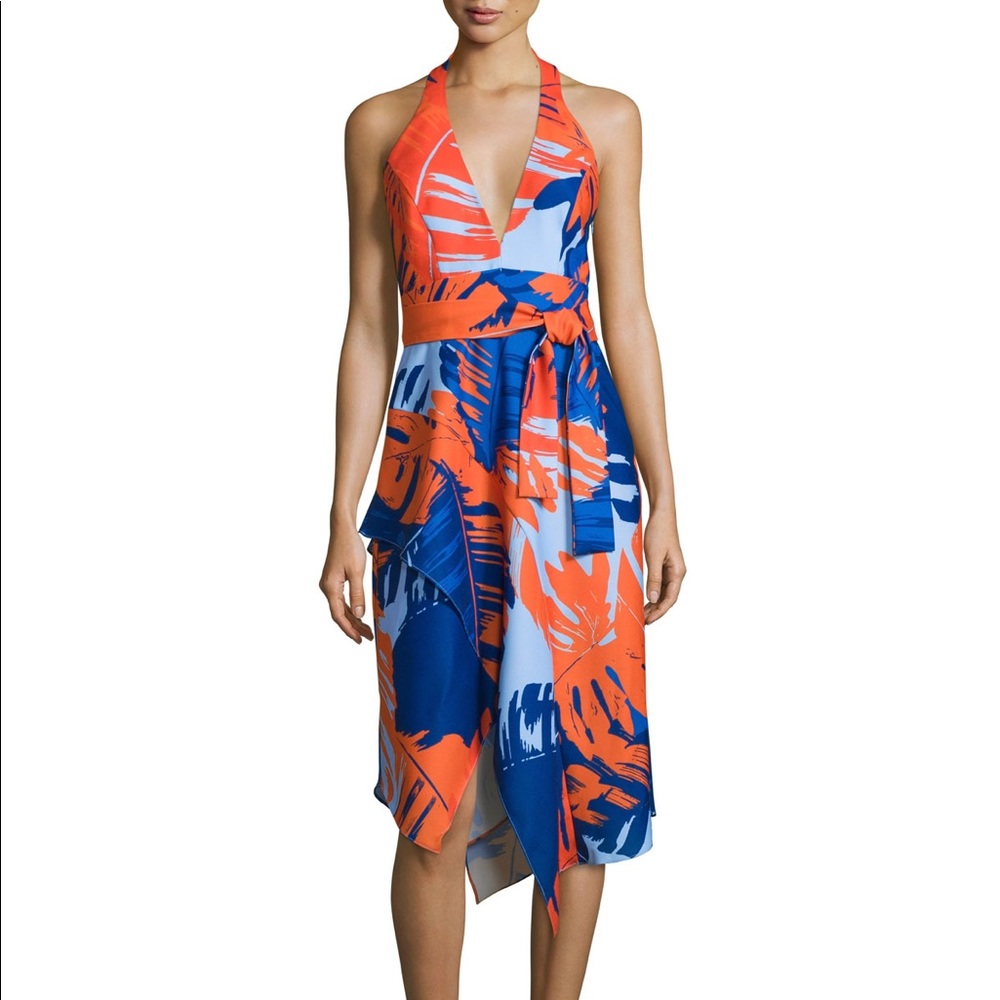 N/Nicholas Palm Printed Jersey halter midi dress 6